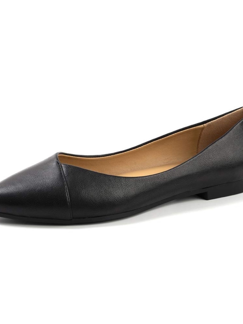FunkyMonkey Womens Pointed Toe Ballet Flats Black Faux Suede Shoes Size 7